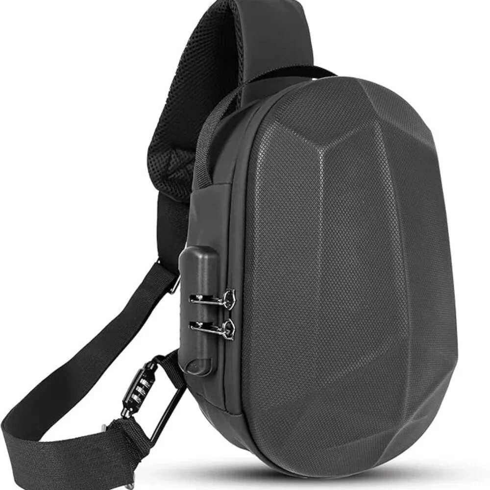 NEW! Anti-Theft Hard-Shell Crossbody/Shoulder Bag w/Locking Zippers and Strap